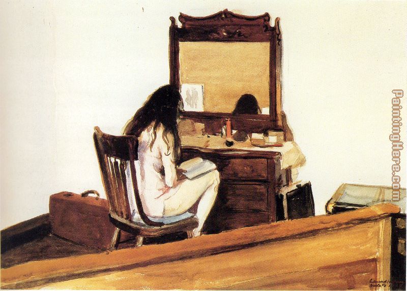 Interior Model Reading painting - Edward Hopper Interior Model Reading art painting